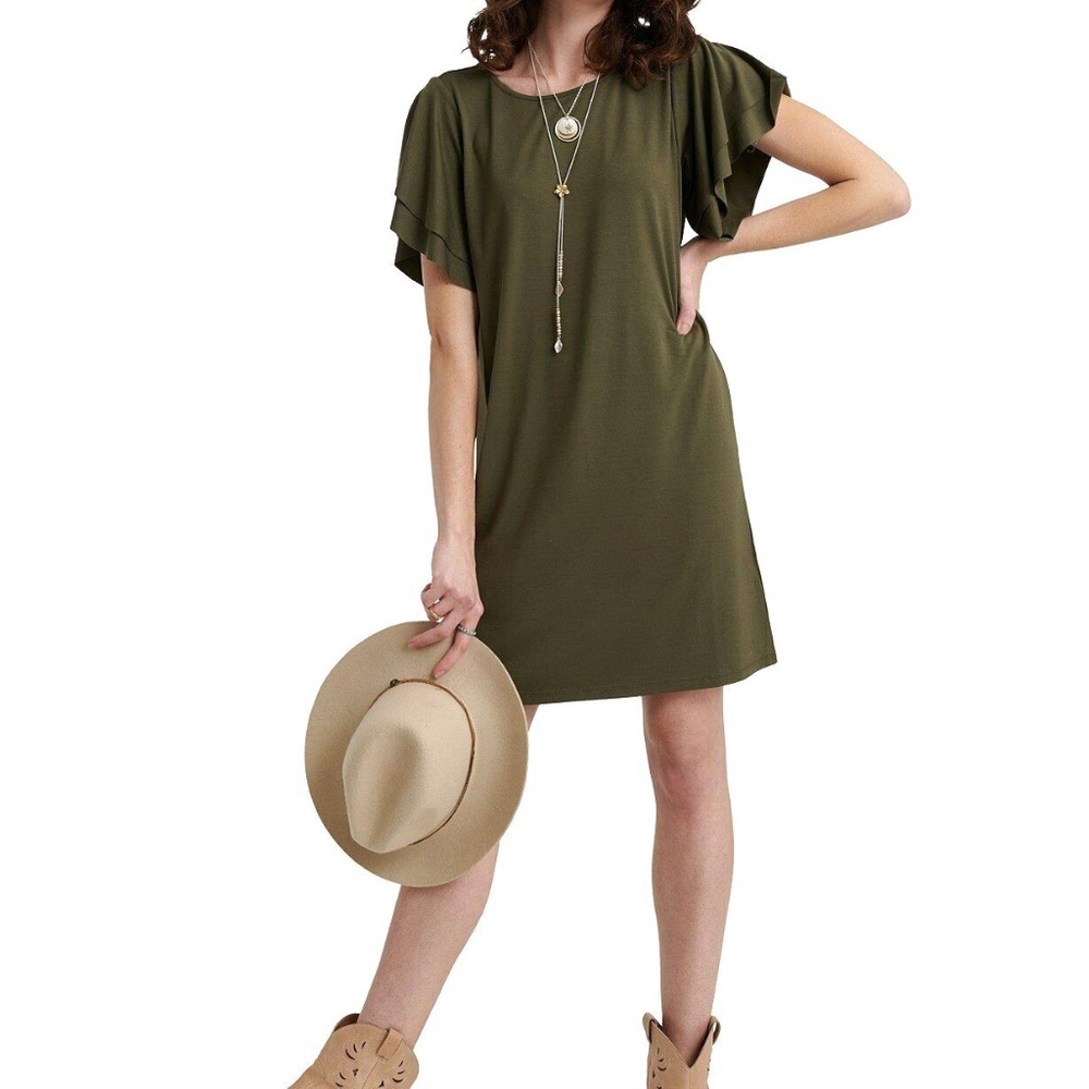 Lucky Brand Ruffle Sleeve Dress